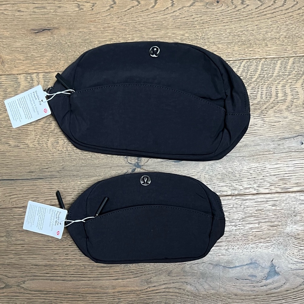 Lululemon Black Double Zip Pouch Bundle - NWT